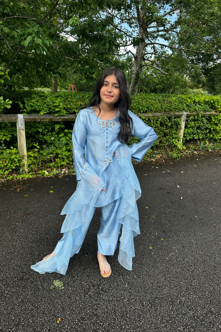 SKY WHIMSY-FARSHI SHALWAR SET| RJS PRET