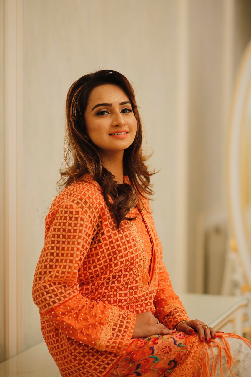 TANGERINE LOVE KURTA | RJ’S PRET