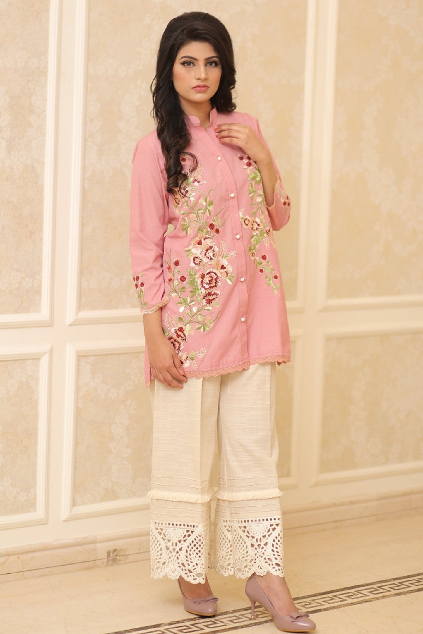 CRANBERRY PINK EMBROIDERED SHIRT | WINTERNALIA | RJ’S PRET