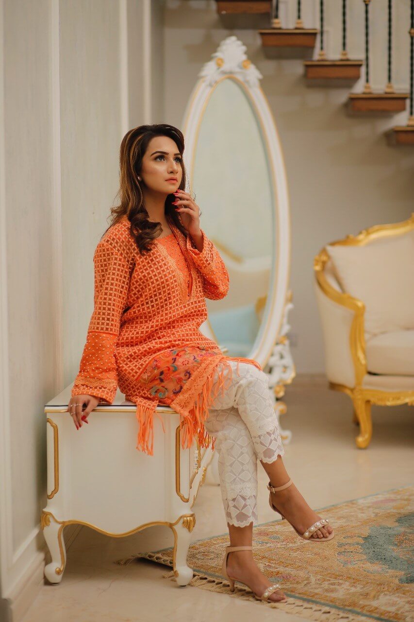 TANGERINE LOVE KURTA | RJ’S PRET