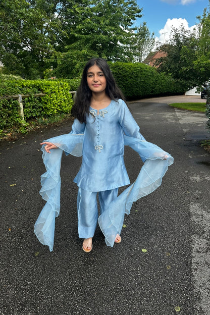 SKY WHIMSY-FARSHI SHALWAR SET| RJS PRET