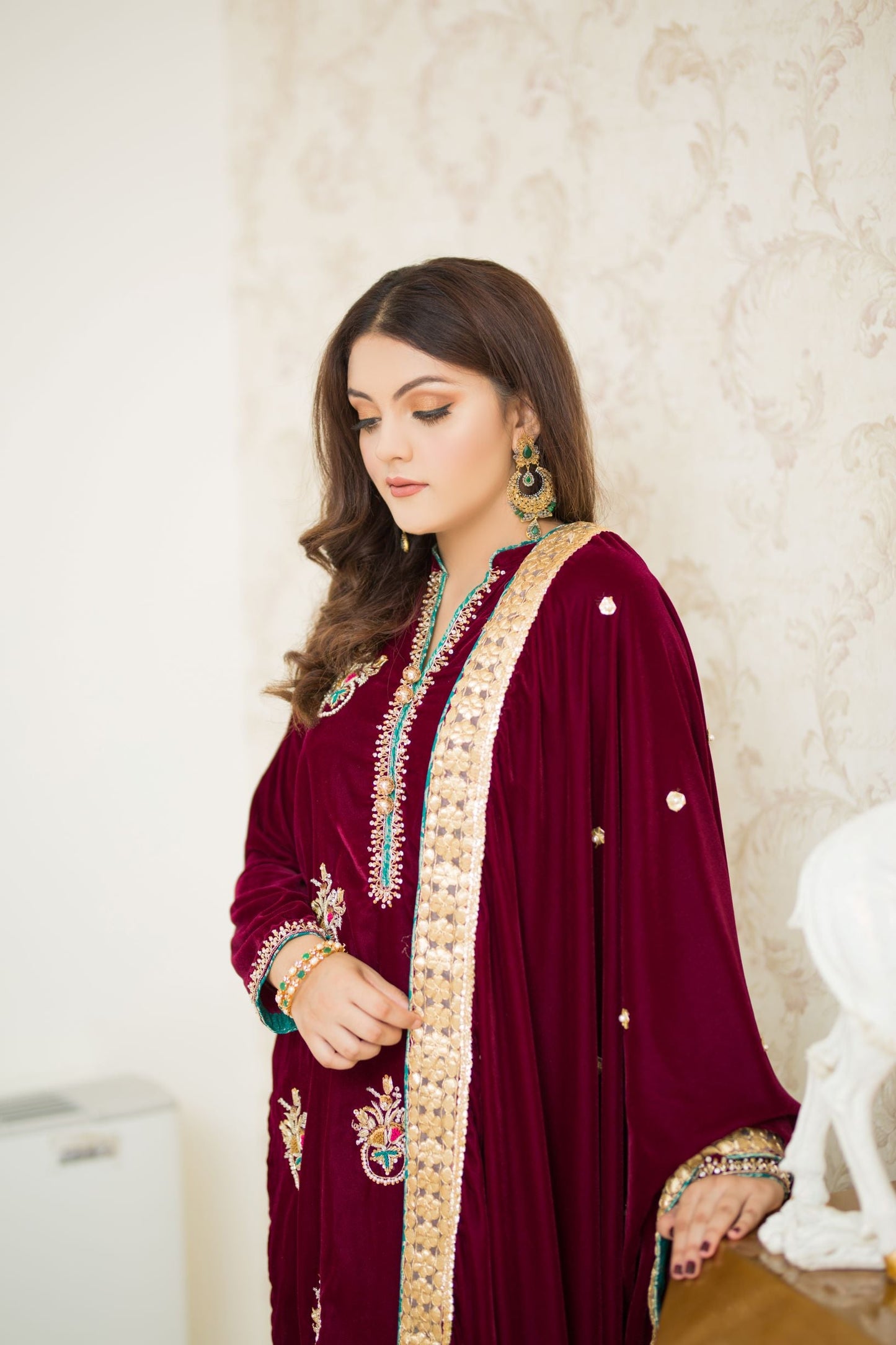 CHANDNI (BURGUNDY) | SHADMANI | RJ’S PRET