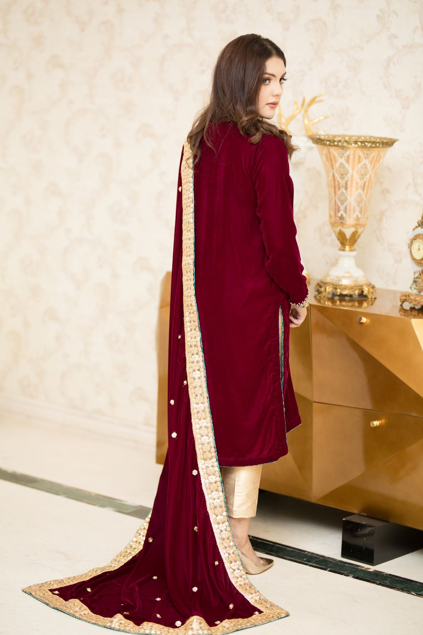 CHANDNI (BURGUNDY) | SHADMANI | RJ’S PRET