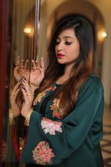 EMERALD GREEN SILK GOWN |CHANTELLE | RJ'S PRET