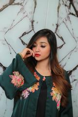 EMERALD GREEN SILK GOWN |CHANTELLE | RJ'S PRET