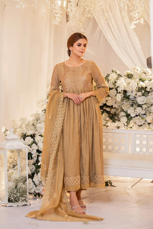 GOLD KHAADI DUPATTA| MONOTONE-SOLIDS | RJS PRET