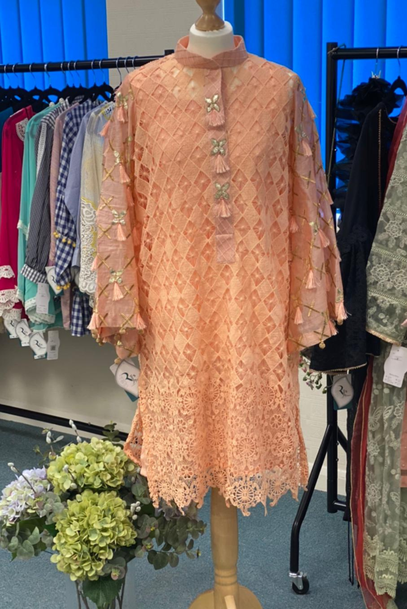 LACY DREAM KURTA-PEACH | RJ’S PRET