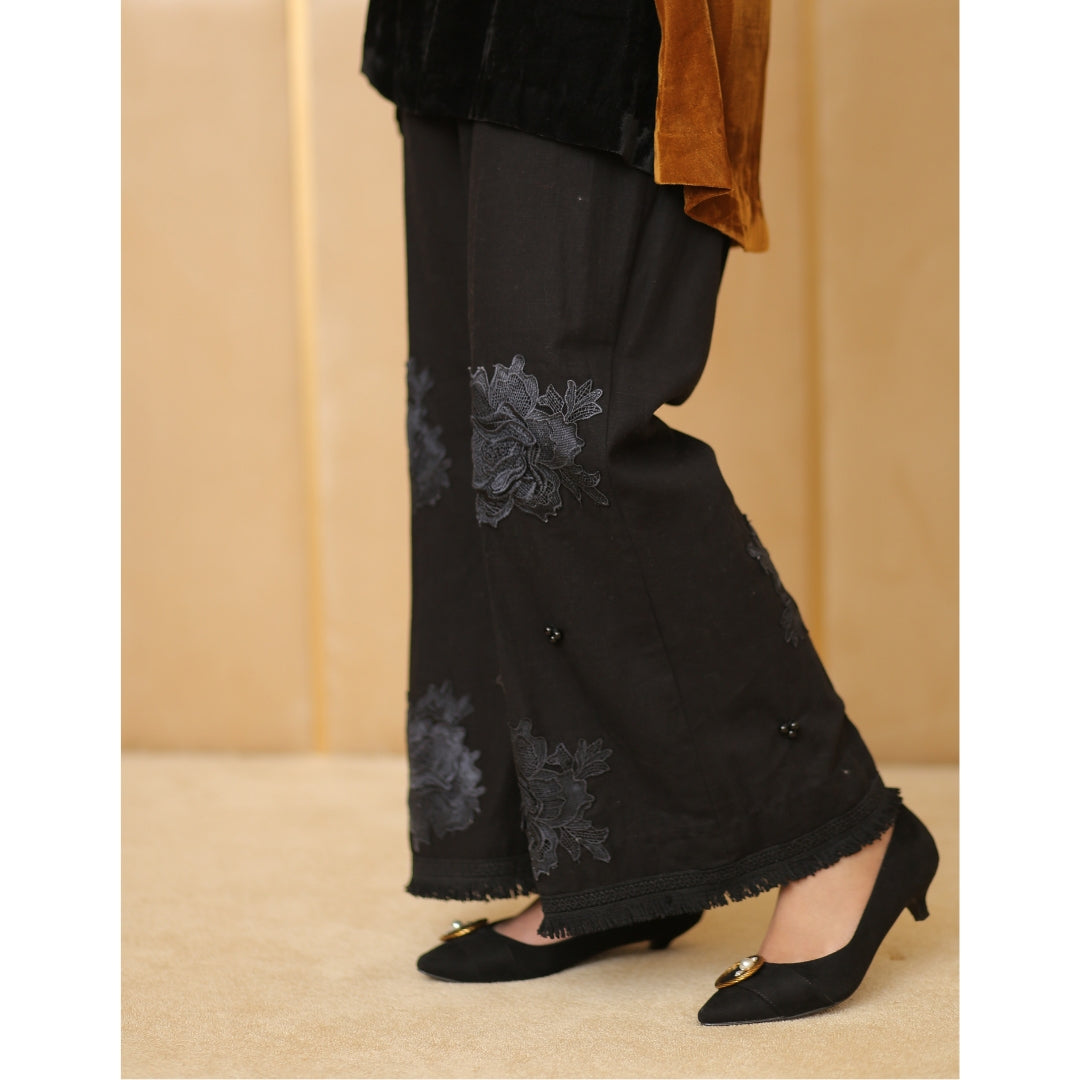 Black Floral Trouser | Rj’s Pret