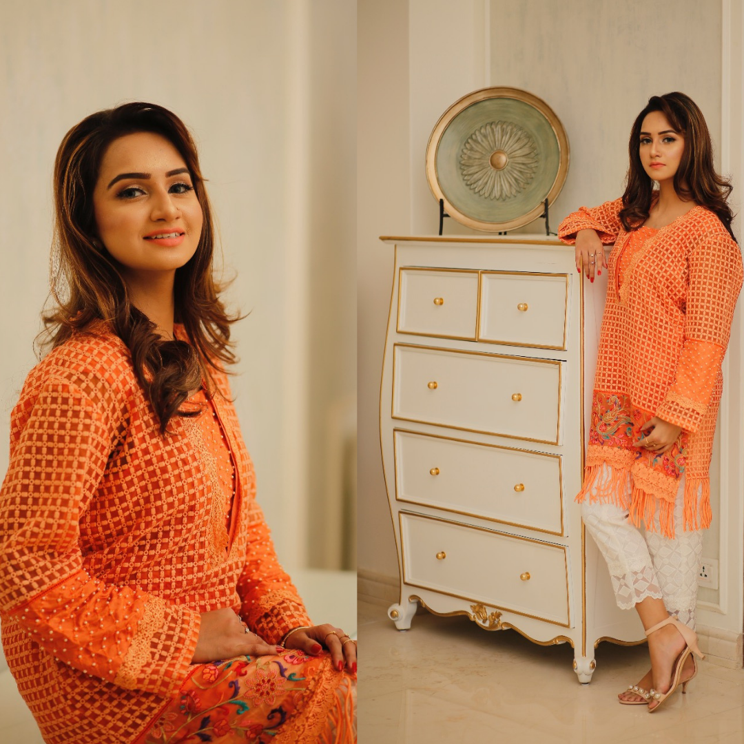 TANGERINE LOVE KURTA | RJ’S PRET