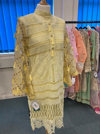 LACY DREAM KURTA-YELLOW | GRANDIOSE | RJ’S PRET